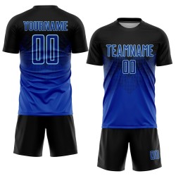Maglia da calcio personalizzata con stampa sublimatica nera royal-azzurra Maglia da calcio personalizzata con stampa sublimatica nera royal-azzurra