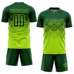 Maglia da calcio personalizzata verde neon con stampa a sublimazione