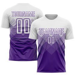 Maglia da calcio personalizzata viola bianca con stampa sublimatica