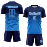 Maglia da calcio personalizzata con stampa a sublimazione blu navy e bianco Maglia da calcio personalizzata con stampa a sublimazione blu navy e bianco