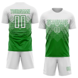 Maglia da calcio personalizzata verde erba bianca con stampa a sublimazione